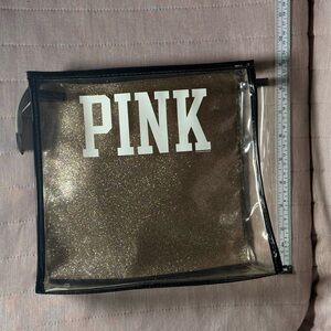 Victoria's Secret Gold Glitter PINK Bag